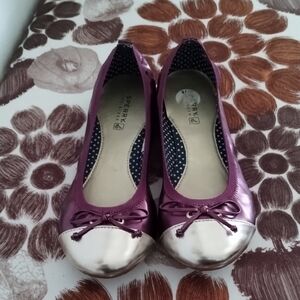 Sperry Purple and Silver Loafers with Bow Detail